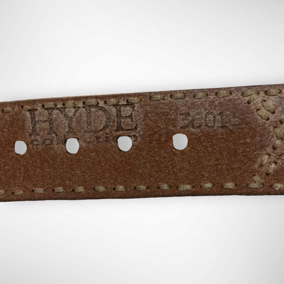 Vintage Hyde Collection Western Rodeo  Cowgirl Boho Laced Leather Grommet Belt - Picture 4 of 4